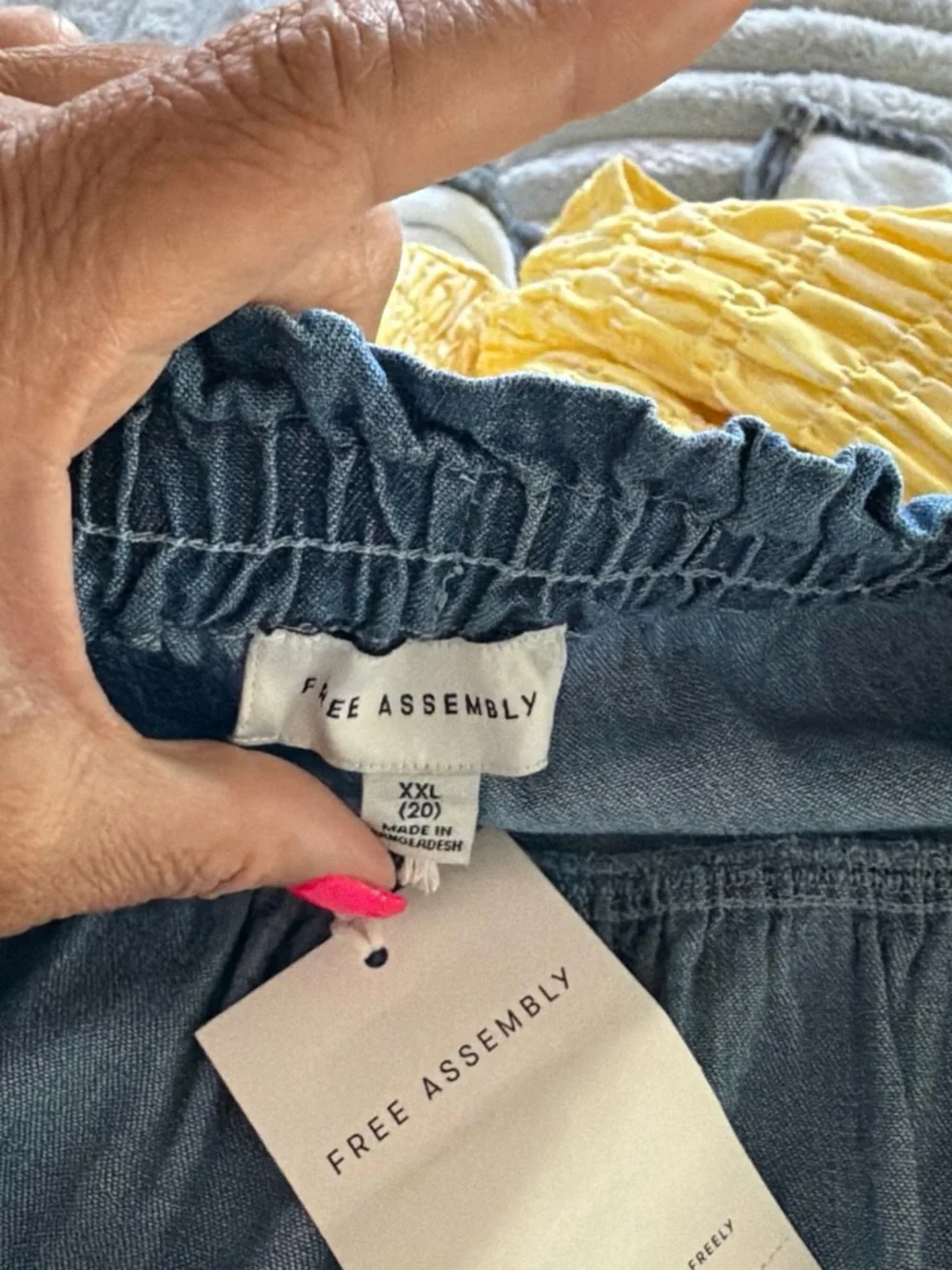 Women's Denim Blue Cotton Circle Skirt with Drawstring Waist